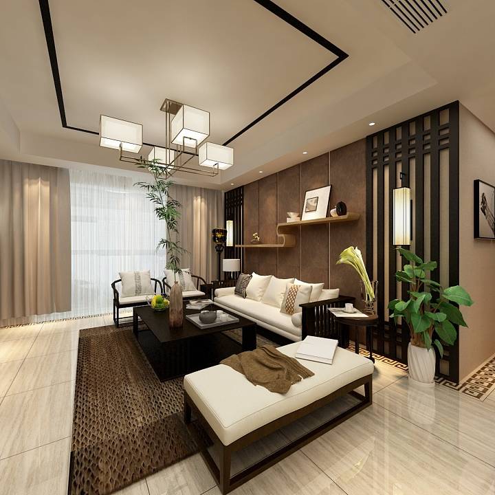 新中式客廳裝飾架裝修效果圖片與設(shè)計解析